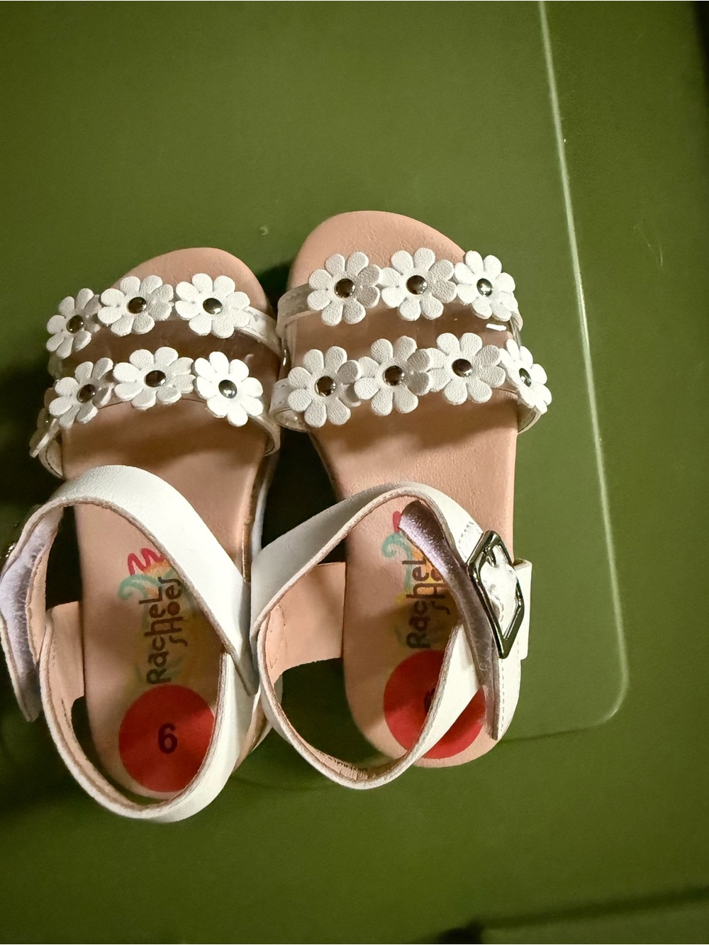 Rachel Zoe White Daisy Strap Girls' Sandals